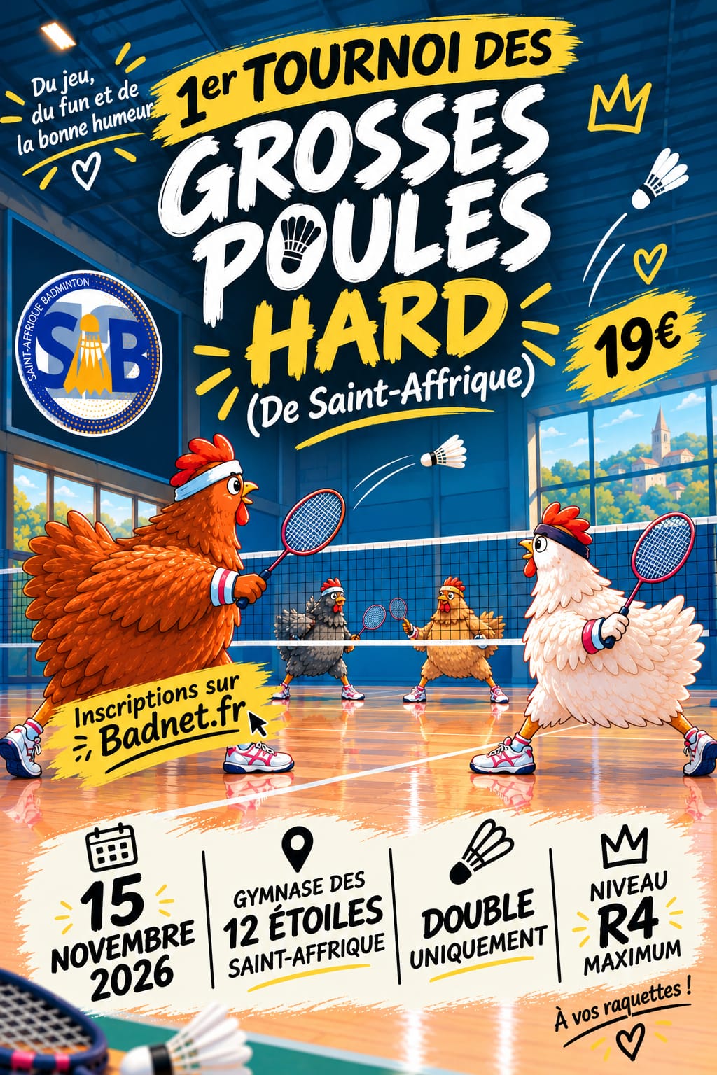 1er Tournoi des Poules Hard- St Affrique 15 Novembre 2026 - Badminton - Saint Affrique Badminton